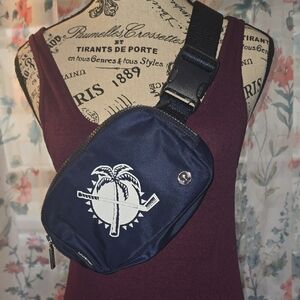 Lululemon Navy Crossbody Bag with Palm Tree Design